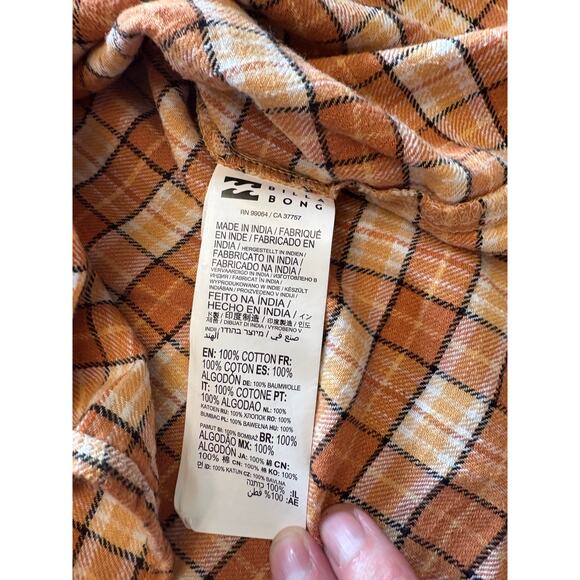 Billabong Womens Best Time Flannel Long Sleeve Shirt LARGE - Picture 12 of 13